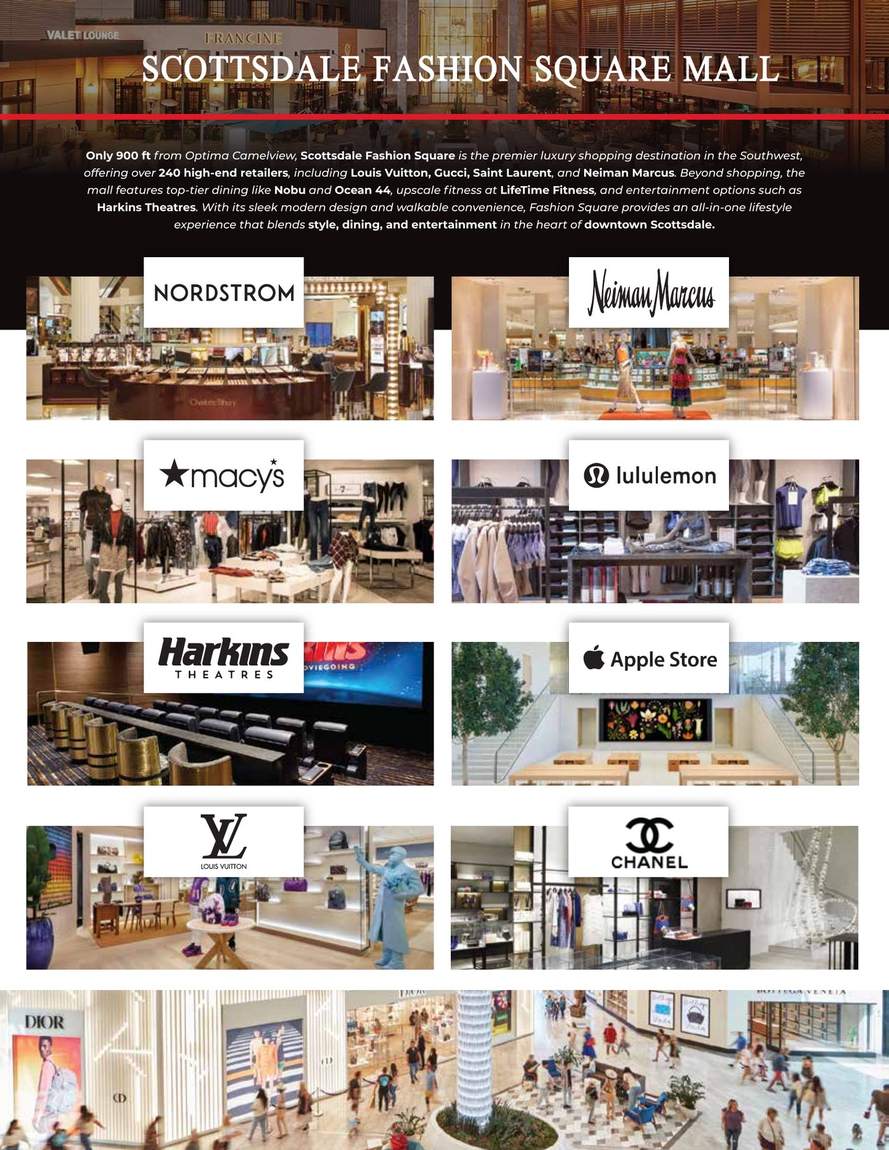 Scottsdale Fashion Square Mall, featuring Nordstrom, Neiman Marcus, Macy's, Louis Vuitton, Chanel, and more